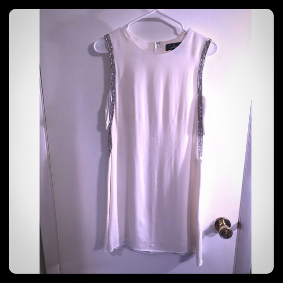 Lulus Skylark White Beaded Sheath Dress - Picture 1 of 3